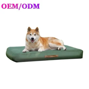 Outdoor Inflatable Dog & Cat Bed for Small Pets Waterproof Solid Summer Anti Slip Bottom Green 36×27 Inch Removable Cover