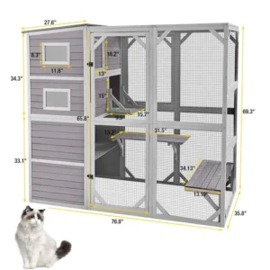 Outdoor Large Solid Wood Animal Pet Cage Wooden Cat House