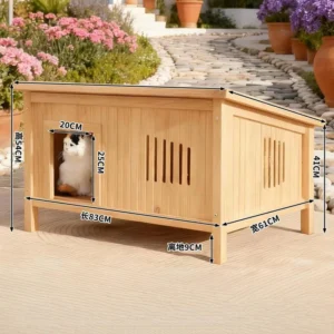 Outdoor Luxury Solid Wood Triangle Dog Furniture Cat Dog Kennel Universal Waterproof Rain proof Cold proof Large All Seasons