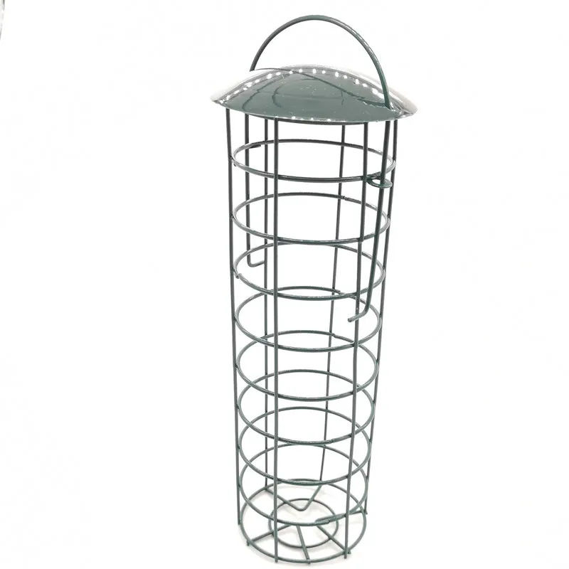 Outdoor Metal Hanging Wild Bird Feeder Windproof Iron Parrot Food Dispenser for Balcony & Window Pet Bowls & Feeders