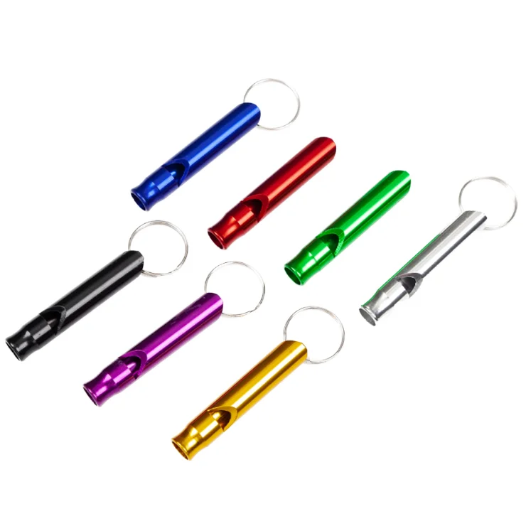 Outdoor Metal Multifunction Mini Training Whistle for Cats Dogs Birds with Keychain Pet Training Supplies
