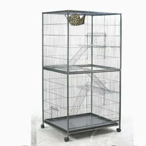 Outdoor Pet Cage for Big Cats Metal and Iron Construction with Animal Pattern Packed in Plastic Tray Pallet