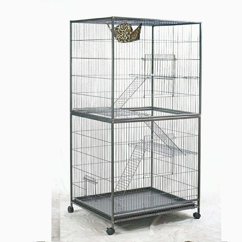 Outdoor Pet Cage for Big Cats Metal and Iron Construction with Animal Pattern Packed in Plastic Tray Pallet