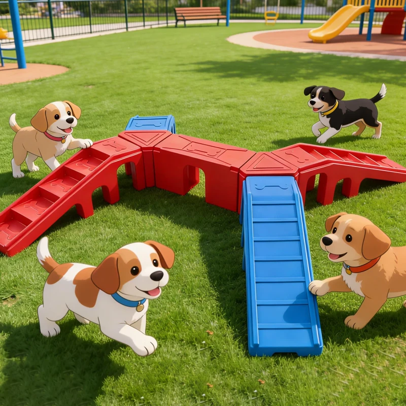Outdoor Pet Training Tunnel Sets Obstacle Course Sets for Pet Park Community Backyard Dog Club Pet Dog Training Equipment