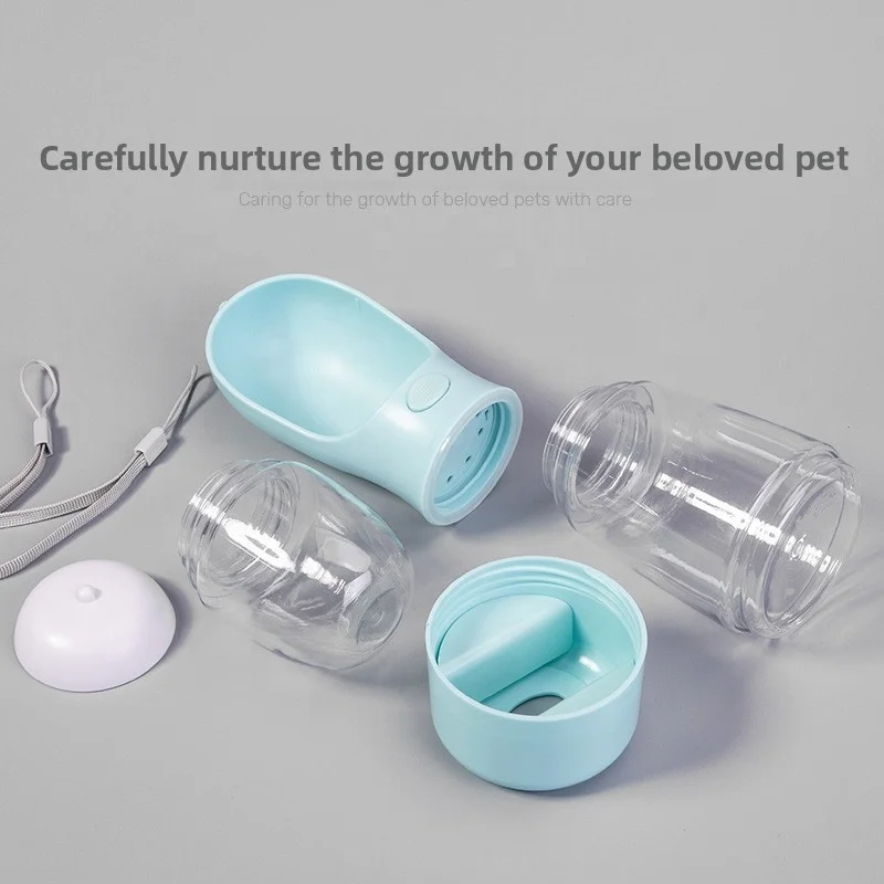 Outdoor Portable 3in1 Pet Water Bottle Dog Cat Feeding Drinking and Garbage Bag Storage Box Pet Supplies