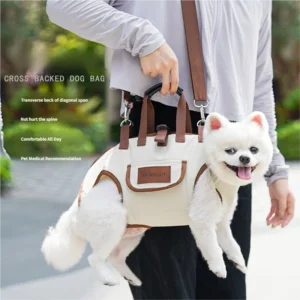Outdoor Portable Breathable Pet Bag Small Dog Leash Bag Handheld Crossbody Bag for Cat Dog Lightweight Camping Pet Supplies
