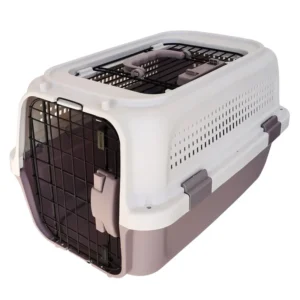 Outdoor Portable Large Luxury Plastic Pet Carrier with Dog Cat Travel Cage