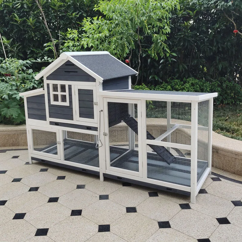 Outdoor Rainproof Large Size Wood Dog Villa Extra-Large Kennel With Steel Frame Door Giant Pet House With Breathable Window