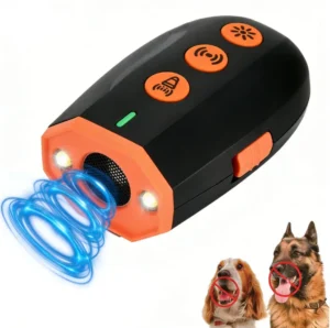Outdoor Rechargeable Ultrasonic Dog Repeller No Bark Collar Anti Barking Device ABS Material 10-20H Battery Life