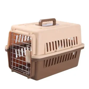 Outdoor Travel Pet Carrier Cage for Cats and Dogs Metal and Plastic Heavy Duty