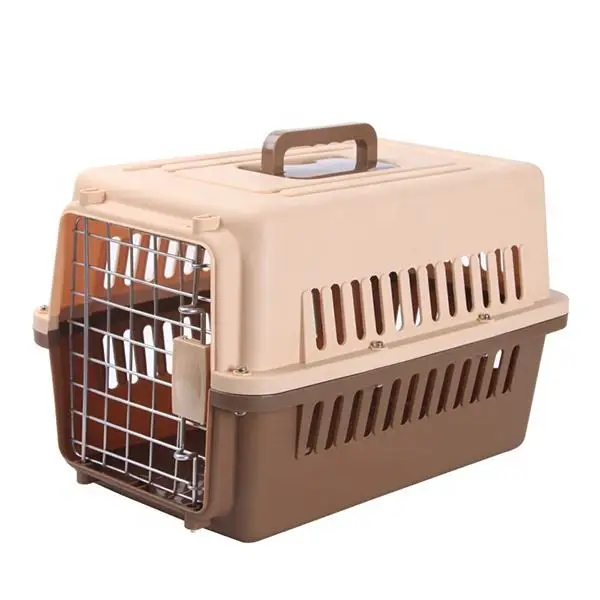Outdoor Travel Pet Carrier Cage for Cats and Dogs Metal and Plastic Heavy Duty
