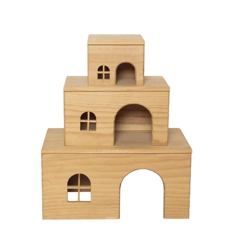 Outdoor and Indoor Customized Luxury Pine Wooden Elude Relax Puppy Pet Houses & Furniture Dog Houses