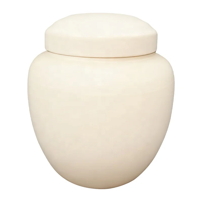 Oval Beige Biodegradable Urn Eco Friendly Cremation Urn Biodegradable Sea Burial Urn for Human Ashes Adult Pet Urn