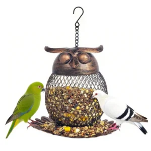 Owl Shaped Bird Feeder Waterproof Outdoor Garden Decor Durable Bird Feeding Tool