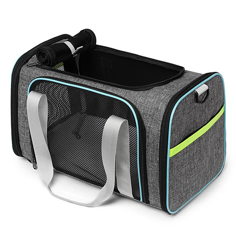 Oxford Expandable Travel Pet Carrier Rolling Wheels Trolley Stroller Foldable Airline Approved Cat Puppy Dog Carriers Print