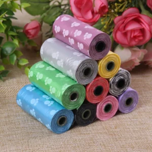 PE Dog and Cat Poop Bag Disposable Plastic Leak-Proof and Strong Portable Pet Waste Disposal