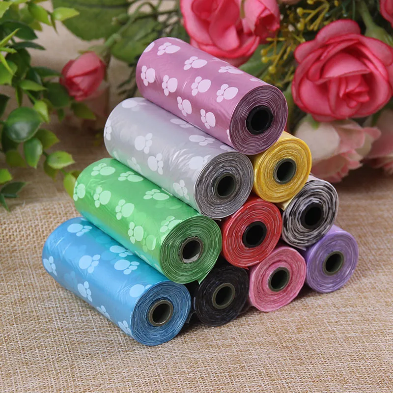 PE Dog and Cat Poop Bag Disposable Plastic Leak-Proof and Strong Portable Pet Waste Disposal