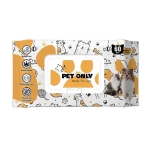 PET ONLY Natural Organic Biodegradable Wet Wipes Flushable and for Sensitive Skin for Cats and Dogs OEM