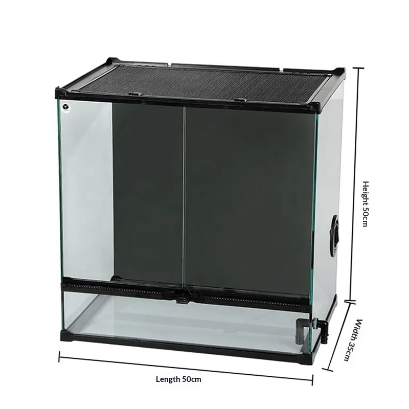 PET Reptile Glass Terrarium for Reptiles and Amphibians Bearded Dragon Iguana Turtles