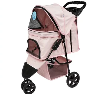 PET STROLLER 3 Wheel Dog Carrier with Fabric Lightweight and Foldable for Dogs and Cats Transport