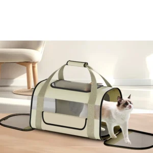 PETBY02 Collapsible Travel Puppy Carrier Soft Sided Pet Carrier Washable Airline Approved Pet Carrier for Large Cats