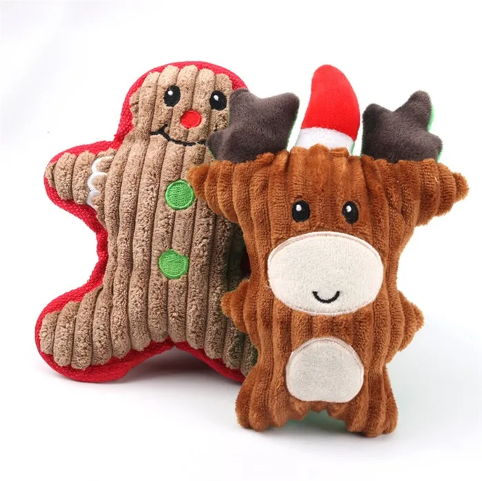 PETNORA Eco Friendly Waterproof Strong Durable Plush Indestructible Interactive Squeak Pet Dog Toy Christmas