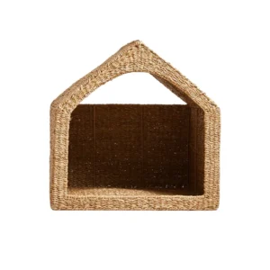 PH04 Wooden Outdoor Product for Cat and Dog Pet Cage House Woven Seagrass Rattan Pet Cage House
