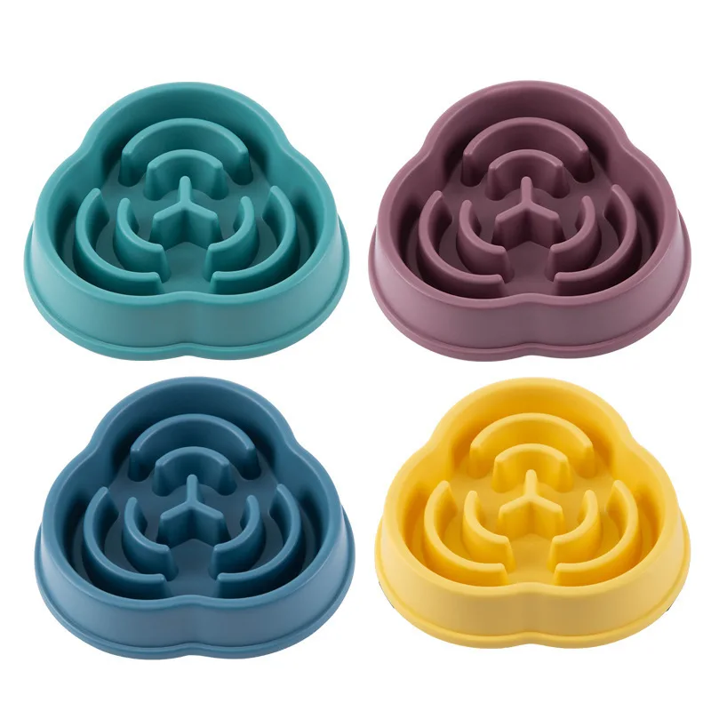 PP Slow Feeder Cat and Dog Bowl Non Slip Eco Friendly Flower Shape for Large Medium Small Dogs and Cats