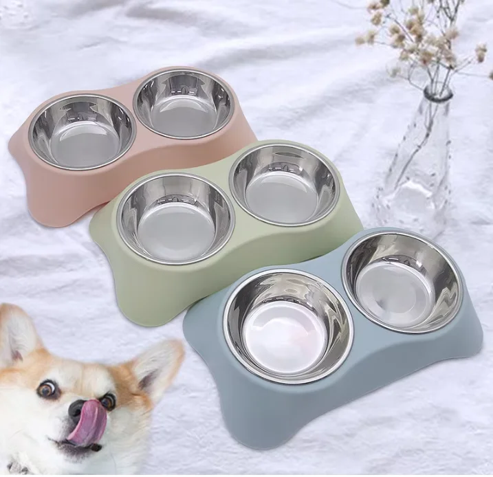 PP Stainless Steel Pet Bowl Removable Pet Feeder Personalized Food and Water Bowls for Dogs Cats