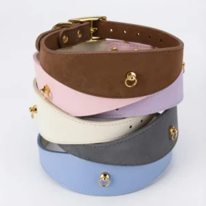 PU Leather Pet Soft Cat and Dog Collar Padded Waterproof Classic Vegan Widened Pesign Dog Collar