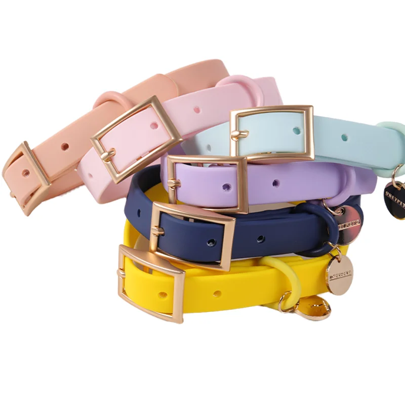 PVC Coated Dog Collar Rubber Adjustable Custom Multicolor Waterproof Dog Collar
