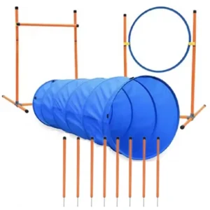 PVC Dog Agility Training Kit Orange/Blue 60x85cm/180x55cm Outdoor Pet Training Supplies