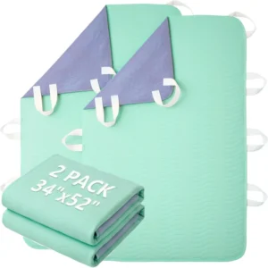 PVC Waterproof Incontinence Bed Pads Polyester Washable Positioning Underpads with Transfer Handles for Elderly Nursing