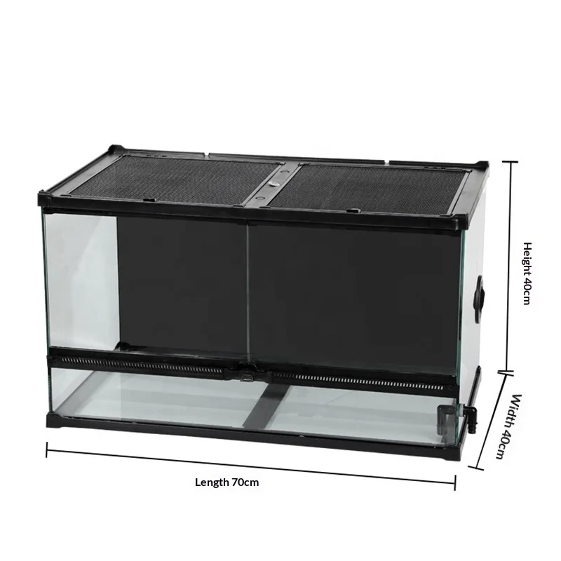 Paludarium Tank Lizard Horned Frog Turtle Breeding Box Climbing Pet Tank Glass Single Door Rainforest Reptile Tanks