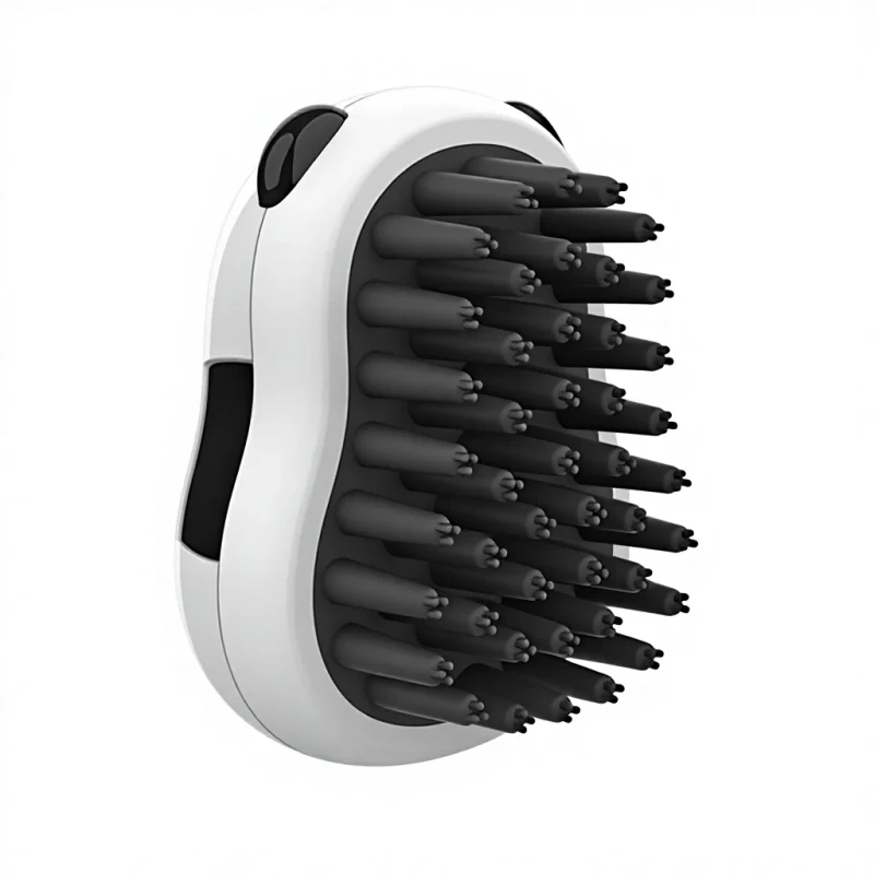 Panda Style Pet Bath Brush and Comb Wet Dry Dual Use Massage with Soft Bristles for Strong Hair Removal in Pet Bathing