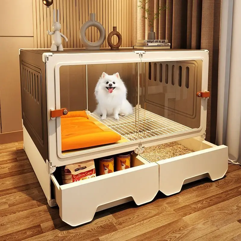 Panoramic Small Dog Cage with Separated Toilet One Room Design Large Space Luxury Villa Pet House Kennel