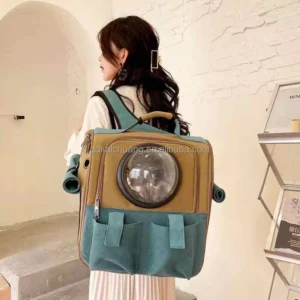 Panoramic Transparent Space Capsule Pet Carrier Foldable Large Capacity Hand Double Shoulder for Dog Cat Travel Pet Supplies