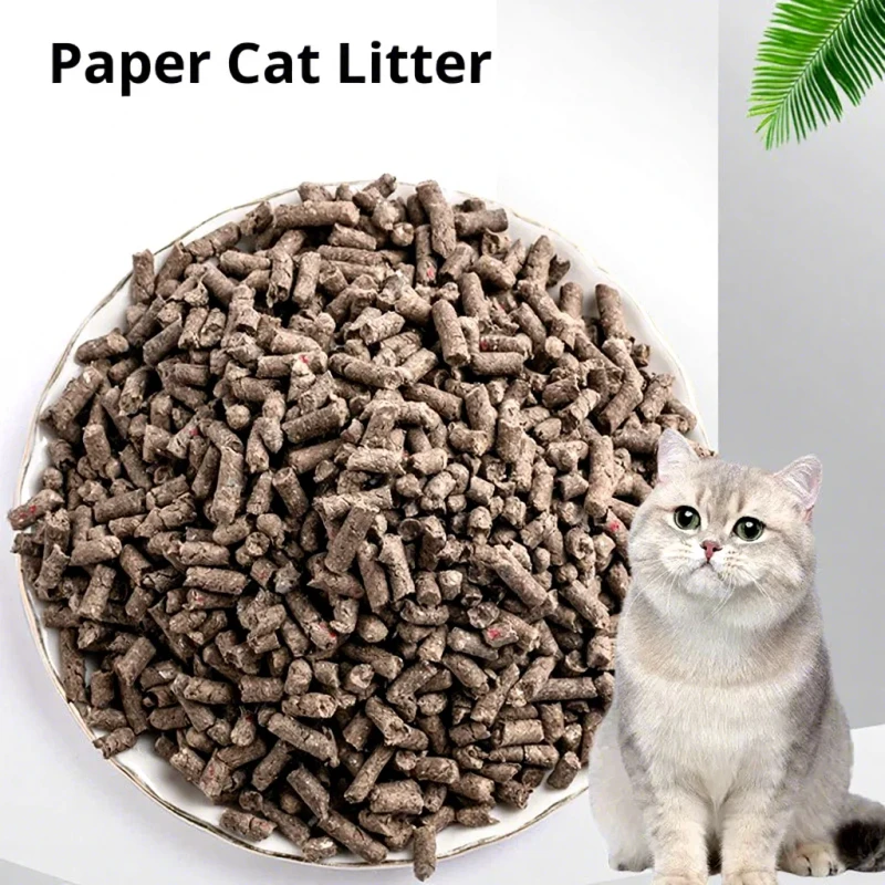 Paper Cat Litter Original Flavor Low Dust Natural Deodorization Odor Removal Fragrance Free Large Granules Flushable Toilet