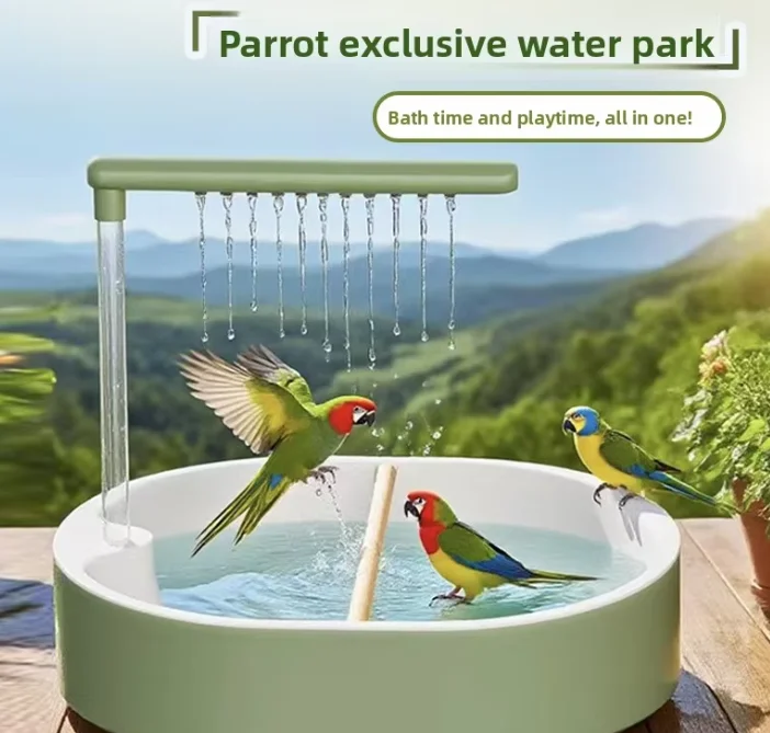 Parrot Bird Bath Tub Bird Cage Accessories Large Size Circulating Water