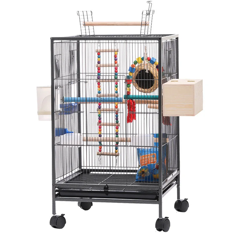 Parrot Bird Large Space 4 Wheels Small Animal House Metal Pet Cages