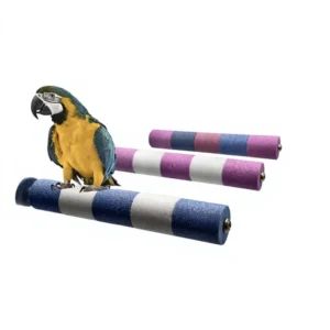 Parrot Birdcage Decorative Claw Grinding Perch Rod with Frosted Stone Colored Solid Color