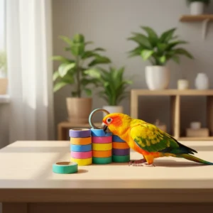 Parrot Chew Toys Paper Rings Colorful Bird Toy Parts DIY Craft Supplies Training & Entertainment for Small Birds