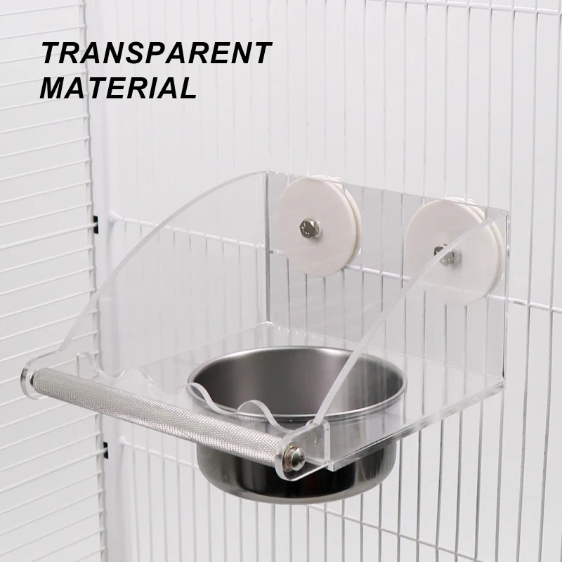 Parrot Food Bowl with Rod Anti Splash Anti Bite Parrot Supplies