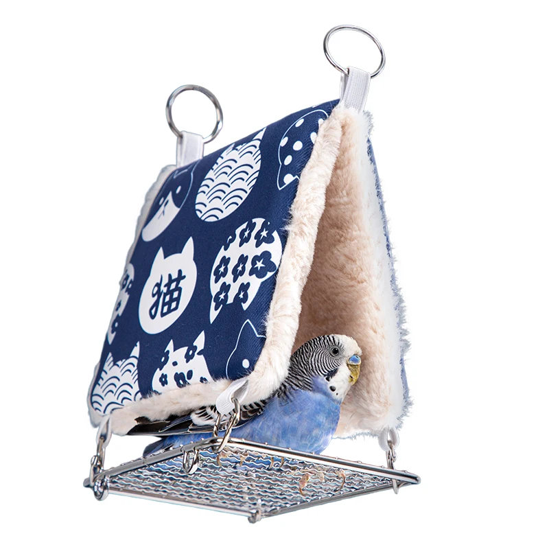 Parrot Nest Warm Bird Nest Budgie Hammock Bird Toy Cockatiel Winter Supplies Fleece Lined & Thickened Winter Bird Cotton Nest