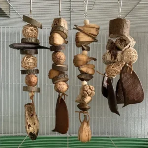 Parrot Supplies Bird Fruit Non Staining Large String of Nuts Wooden Chew Toys