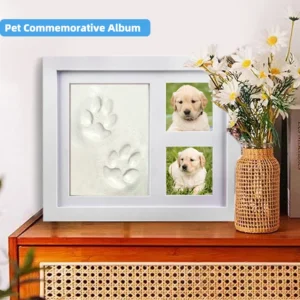 Paw Print Kit Pet Memorial Photo Casket Frame Memory Sympathy Gift for Loss of Dog Lovers
