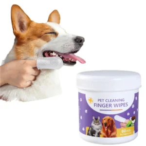 Pawbrio White Thickened 3D Pearl Pattern Non woven Biodegradable Deep Cleaning Pet Teeth Finger Cleaning Wipes for
