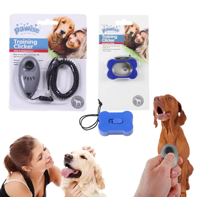 Pawise Portable Pet Dog Training Clicker Dog Stop Barking Control Sound Press Button Dog Training Device
