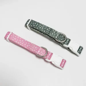 Personalized Durable Classic Soft Eco Friendly Solid Dog Collar Green Pink Punk Simple Style Economical Polyester