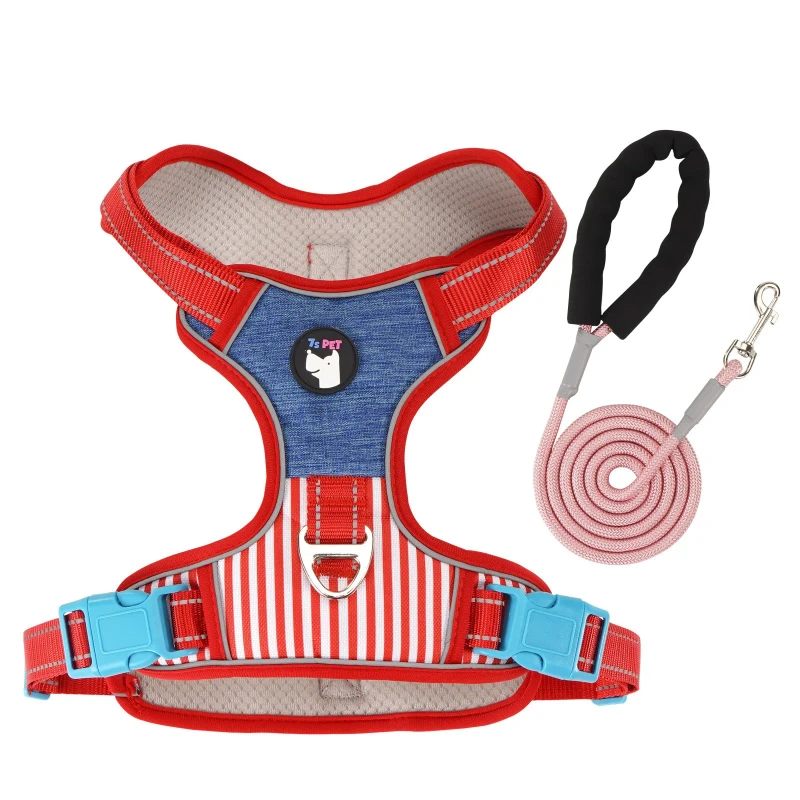 Personalized Escape-Proof Dog and Cat Harness Macaron Color Vest-Style Pet Harness with Quick Release Leash